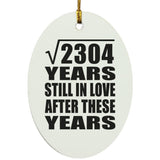 48th Anniversary Square Root of 2304 Years Still In Love - Oval Ornament