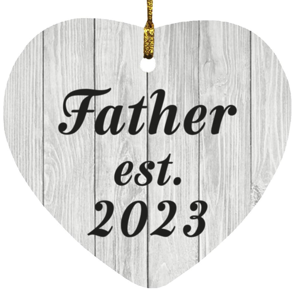 Father Established Est. 2023 - Heart Ornament F