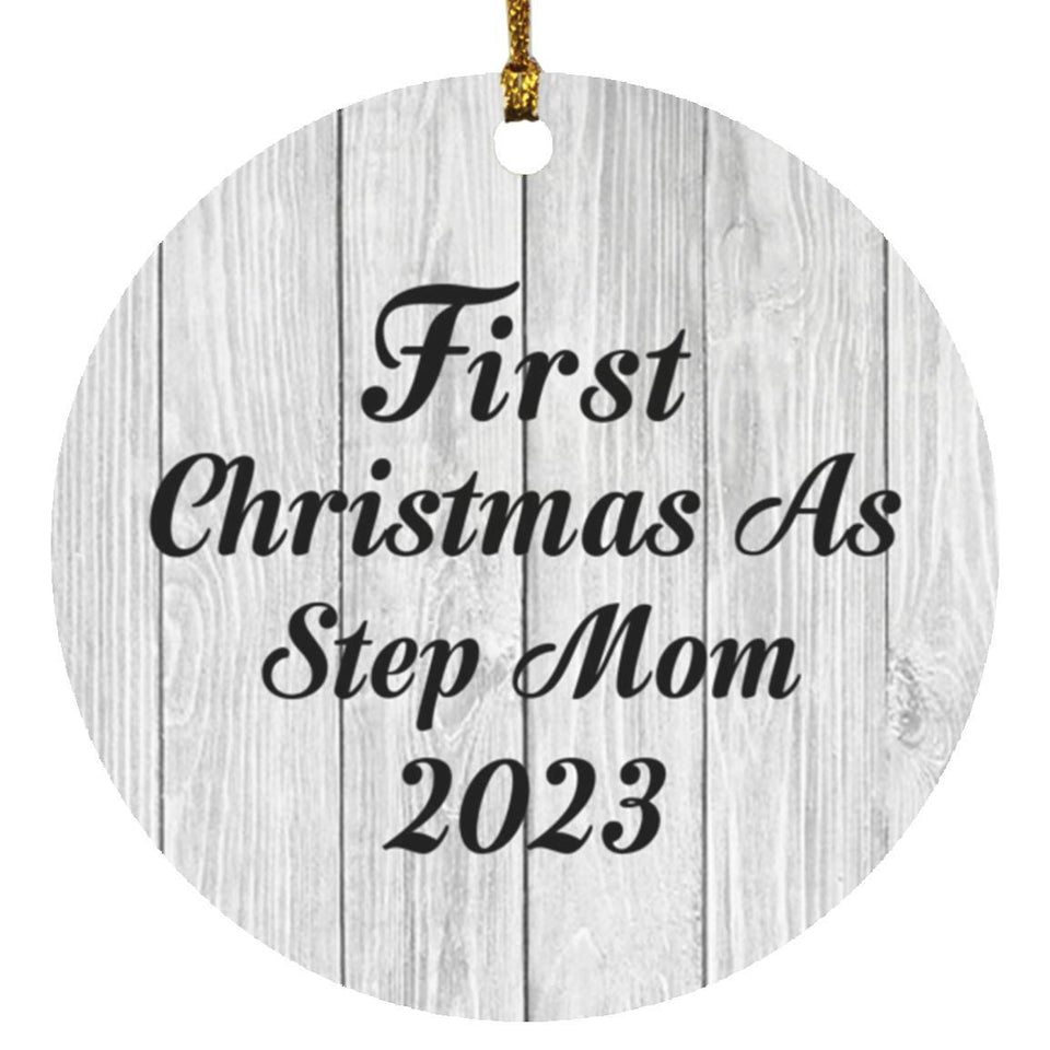 First Christmas As Step Mom 2023 - Circle Ornament F