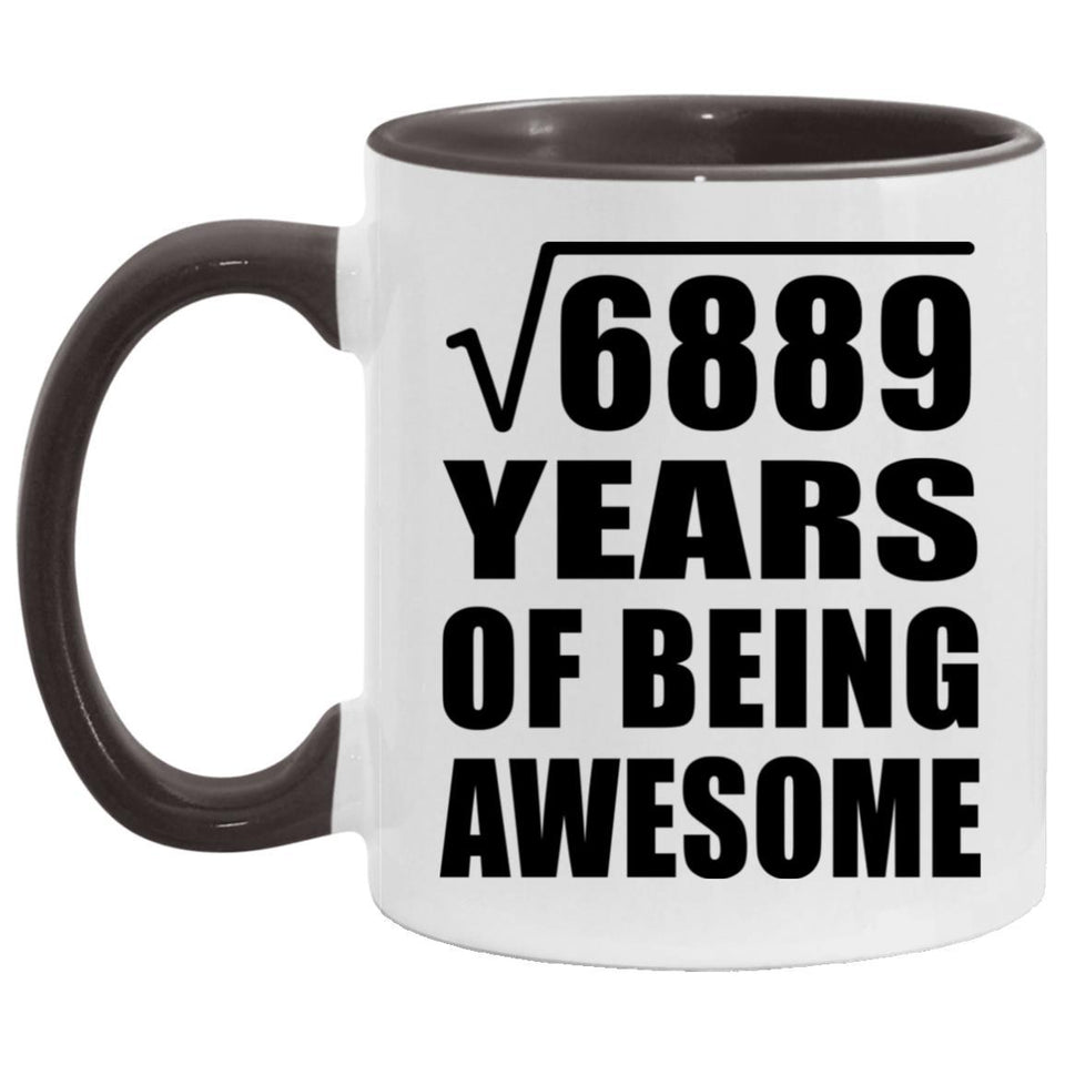 83rd Birthday Square Root of 6889 Years of Being Awesome - 11oz Accent Mug Black