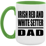 Irish Red And White Setter Dad - 15oz Accent Mug Green