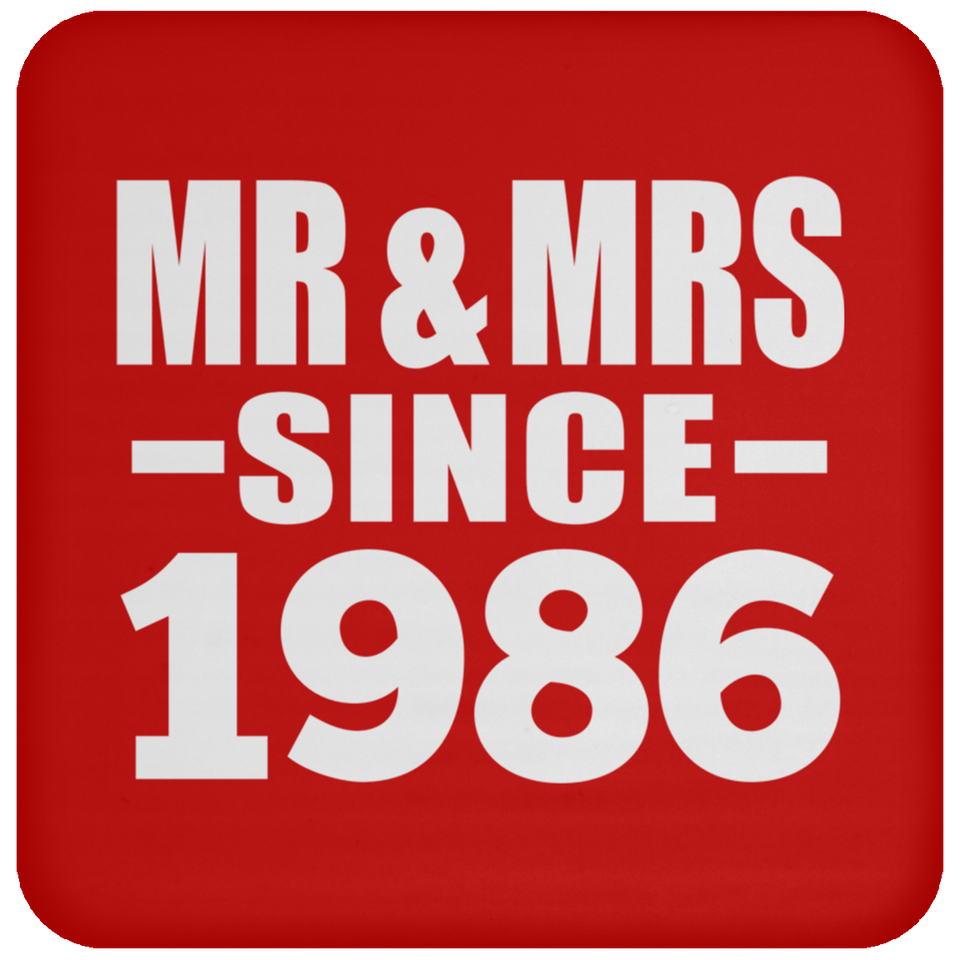 38th Anniversary Mr & Mrs Since 1986 - Drink Coaster