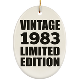 41st Birthday Vintage 1983 Limited Edition - Oval Ornament