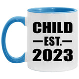 Child Established EST. 2023 - 11oz Accent Mug Blue