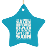 Proud Sales Representative Dad Of Awesome Son - Star Ornament