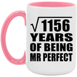 34th Anniversary Square Root of 1156 Years of Mr Perfect - 15oz Accent Mug Pink