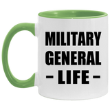 Military General Life - 11oz Accent Mug Green