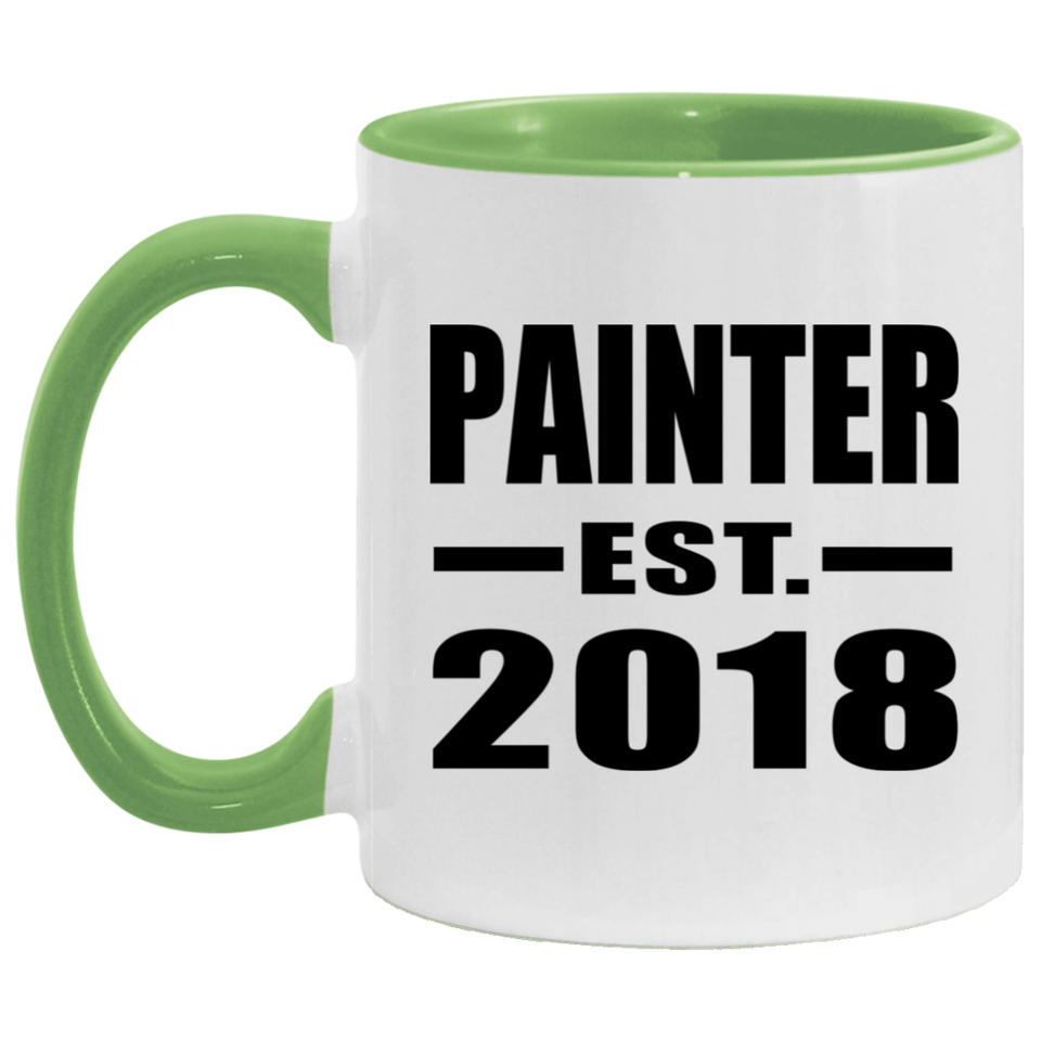Painter Established EST. 2018 - 11oz Accent Mug Green