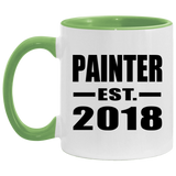 Painter Established EST. 2018 - 11oz Accent Mug Green