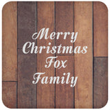 Merry Christmas Fox Family - Drink Coaster E
