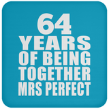 64th Anniversary 64 Years Of Being Mrs Perfect - Drink Coaster
