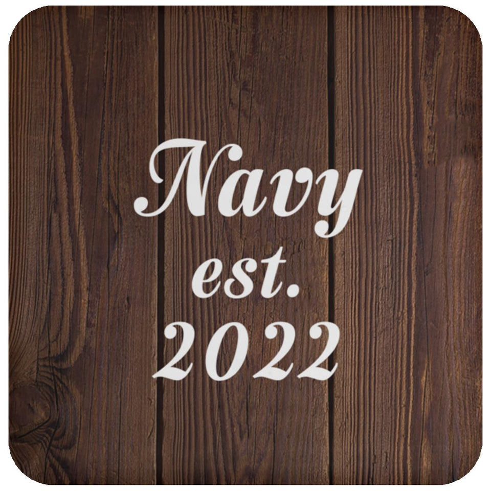 Navy Established Est. 2022 - Drink Coaster D