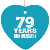 79th Anniversary 79 Years - Heart Ornament