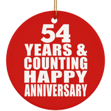 Happy 54th Anniversary 54 Years & Counting - Circle Ornament