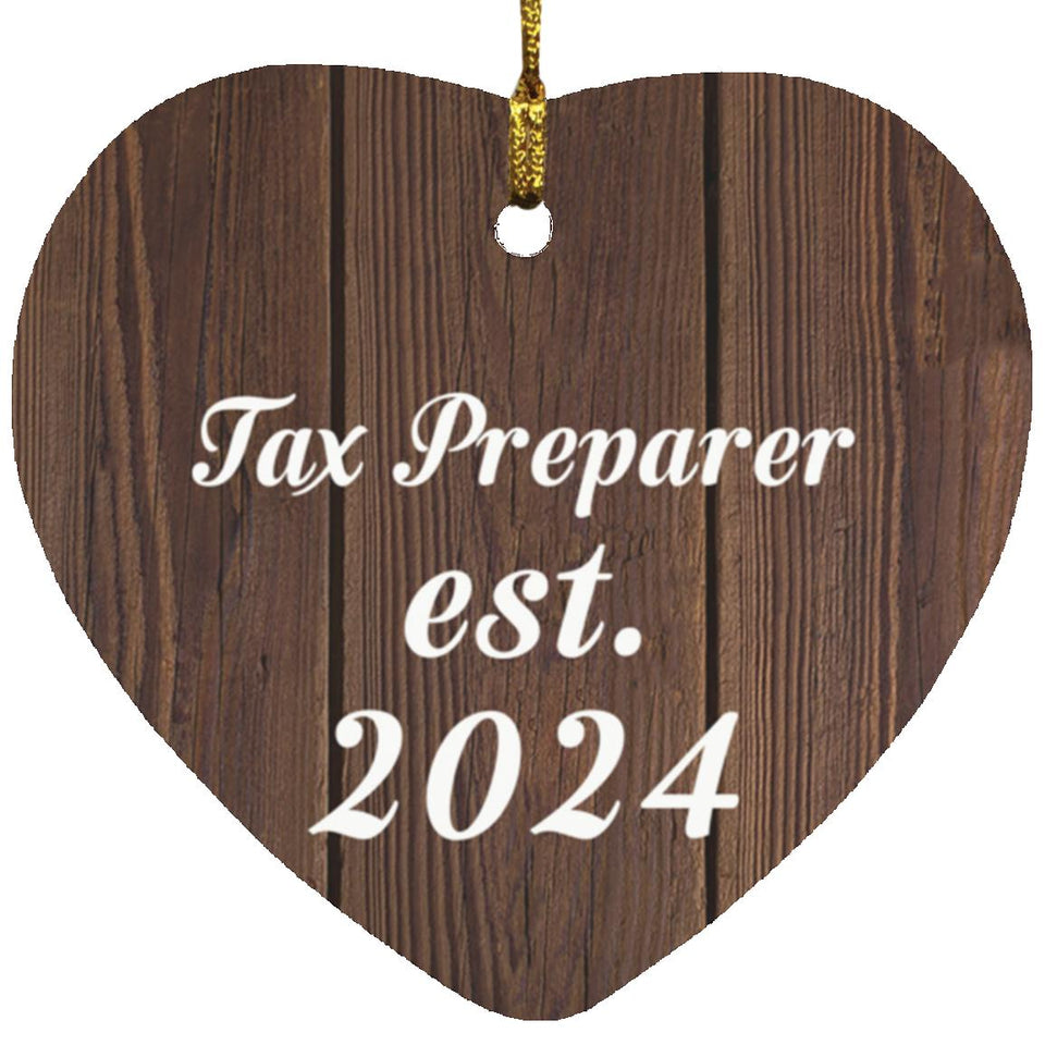 Tax Preparer Established Est. 2024 - Heart Ornament D