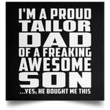 Proud Tailor Dad Of Awesome Son - Poster Square