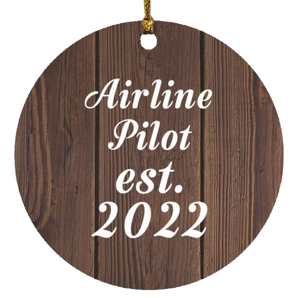 Airline Pilot Established Est. 2022 - Circle Ornament D