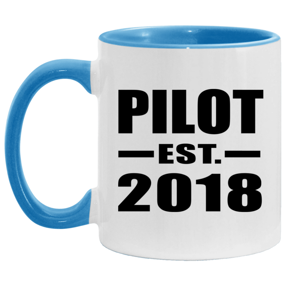 Pilot Established EST. 2018 - 11oz Accent Mug Blue