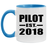 Pilot Established EST. 2018 - 11oz Accent Mug Blue