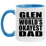 Glen World's Okayest Dad - 11oz Accent Mug Blue