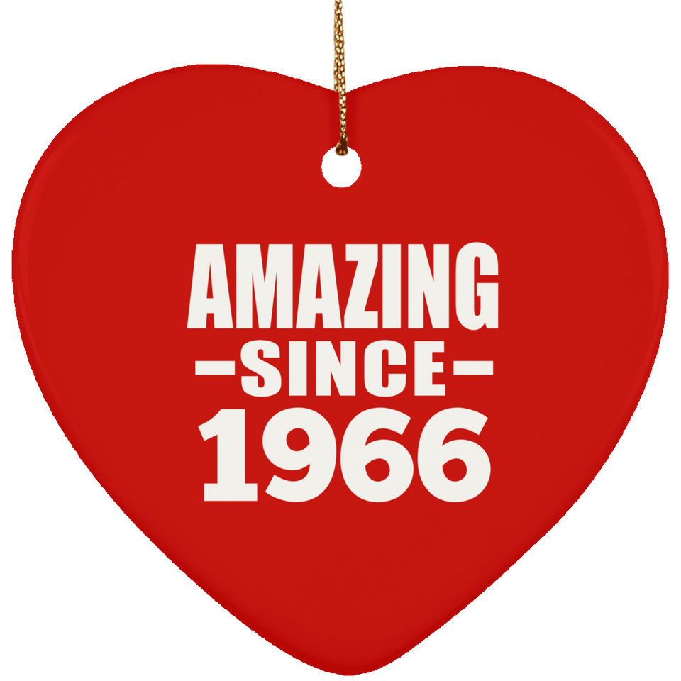 58th Birthday Amazing Since 1966 - Heart Ornament