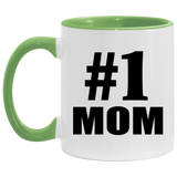 Number One #1 Mom - 11oz Accent Mug Green