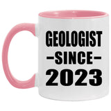 Geologist Since 2023 - 11oz Accent Mug Pink