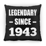 81st Birthday Legendary Since 1943 - Throw Pillow Black