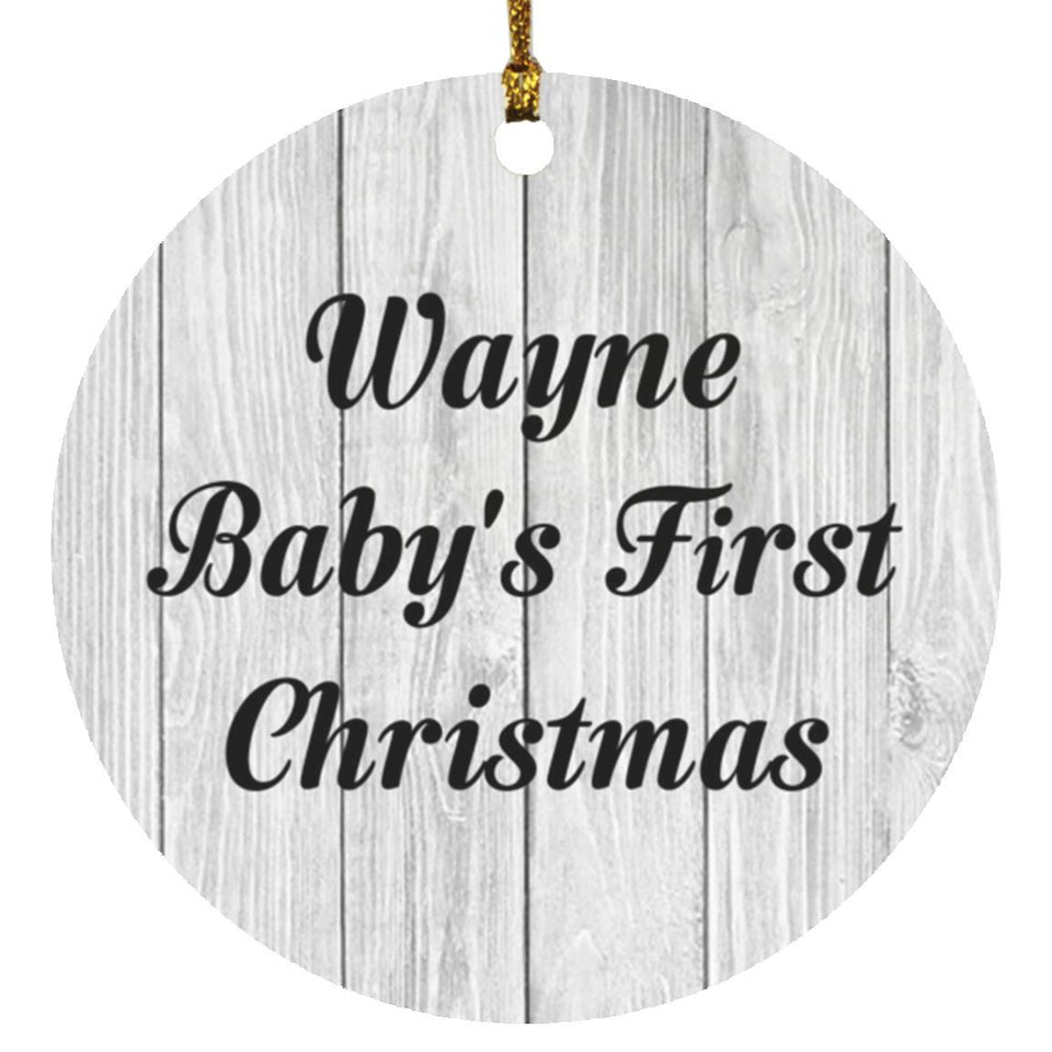 Wayne Baby's First Christmas - Circle Ornament F