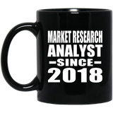 Market Research Analyst Since 2018 - 11 Oz Coffee Mug Black