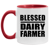 Blessed Dairy Farmer - 11oz Accent Mug Red