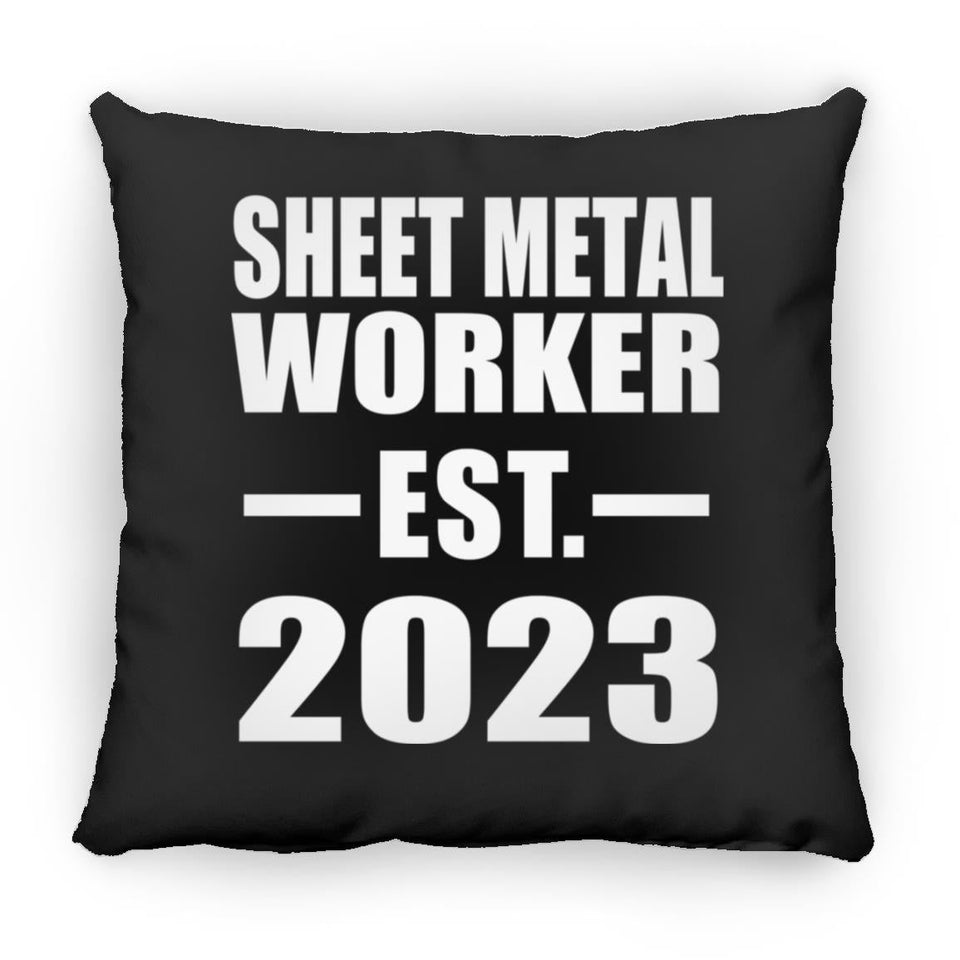 Sheet Metal Worker Established EST. 2023 - Throw Pillow Black
