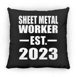 Sheet Metal Worker Established EST. 2023 - Throw Pillow Black