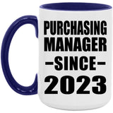 Purchasing Manager Since 2023 - 15oz Accent Mug Purple