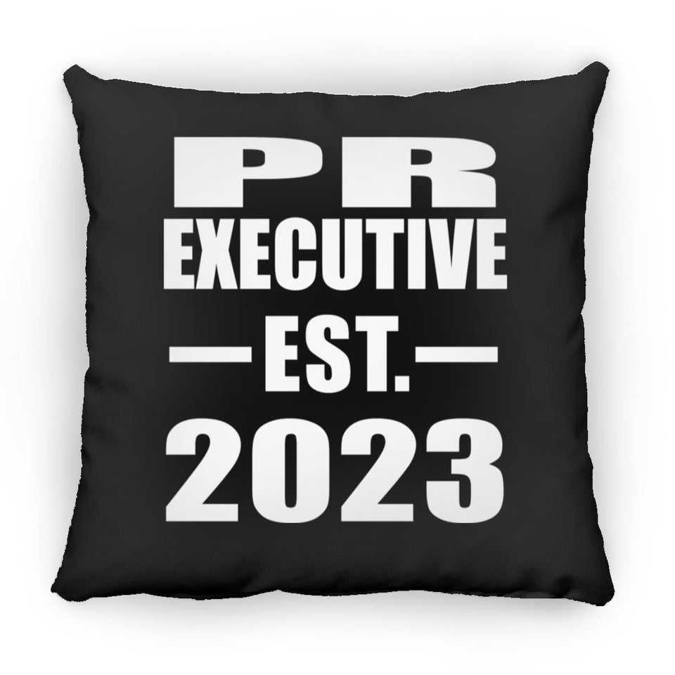 PR Executive Established EST. 2023 - Throw Pillow Black