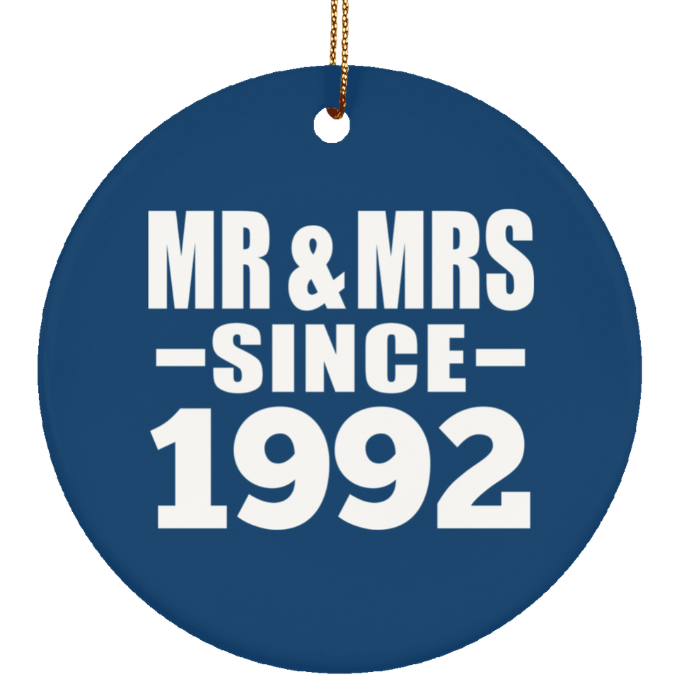 32nd Anniversary Mr & Mrs Since 1992 - Circle Ornament