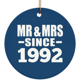 32nd Anniversary Mr & Mrs Since 1992 - Circle Ornament