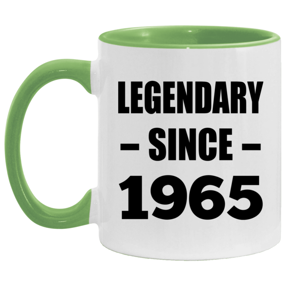 59th Birthday Legendary Since 1965 - 11oz Accent Mug Green