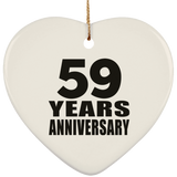 59th Anniversary 59 Years - Heart Ornament