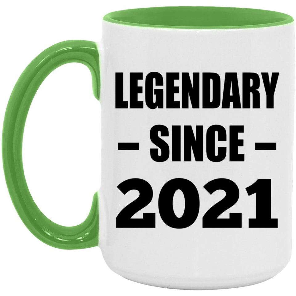 3rd Birthday Legendary Since 2021 - 15oz Accent Mug Green