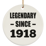 106th Birthday Legendary Since 1918 - Circle Ornament