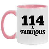114th Birthday 114 & Fabulous - 11oz Accent Mug Pink
