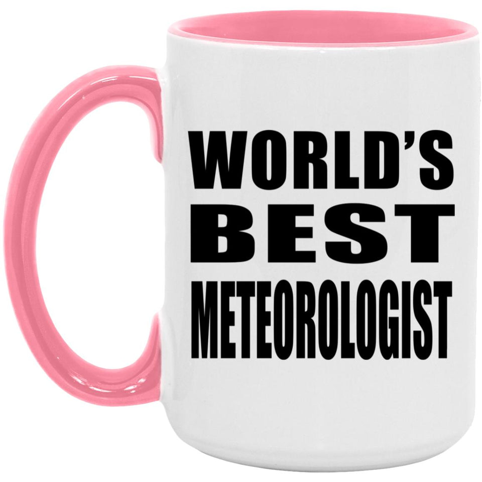 World's Best Meteorologist - 15oz Accent Mug Pink