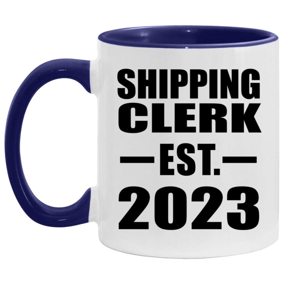Shipping Clerk Established Est. 2023 - 11oz Accent Mug Purple