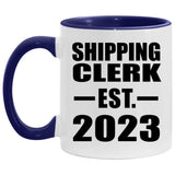 Shipping Clerk Established Est. 2023 - 11oz Accent Mug Purple