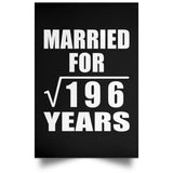 14th Anniversary Married For Square Root of 196 Years - Poster Portrait