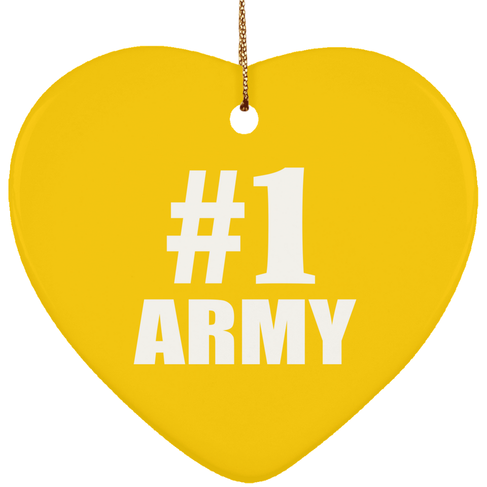 Number One #1 Army - Heart Ornament