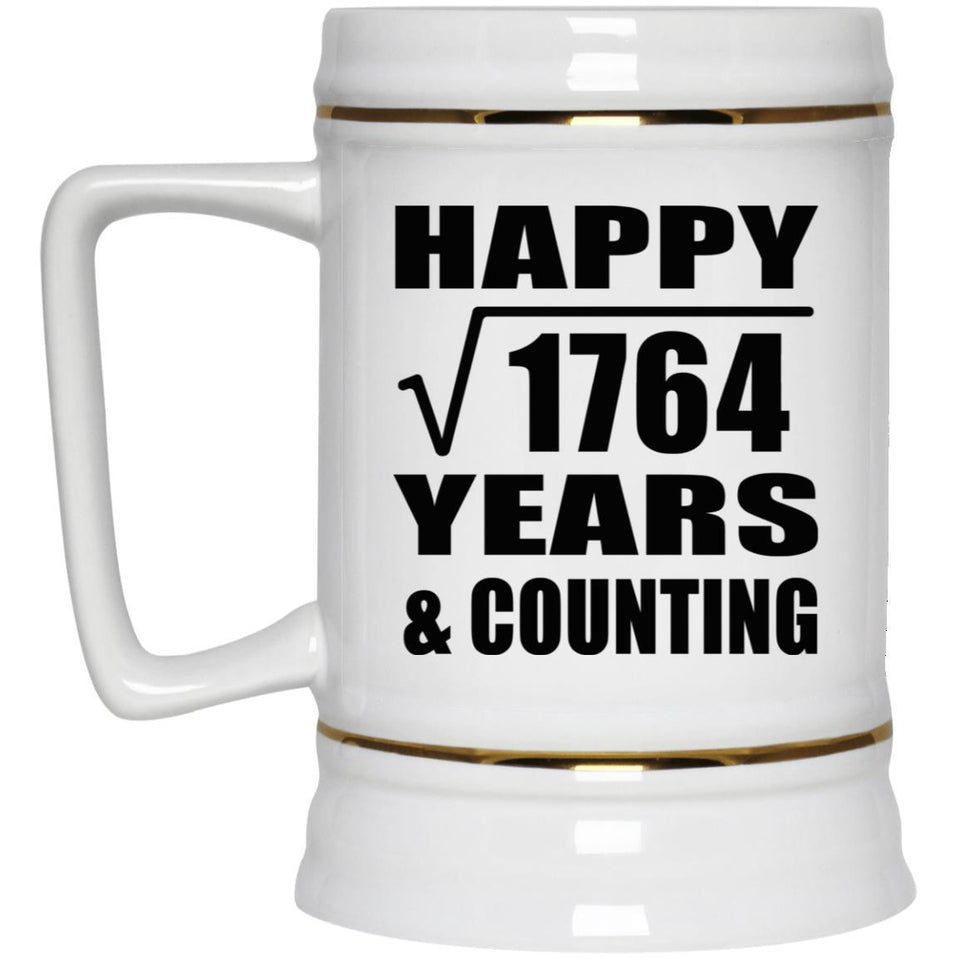 Happy 42nd Anniversary Square Root of 1764 Years & Counting - Beer Stein