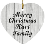 Merry Christmas Hart Family - Heart Ornament F