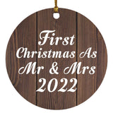 First Christmas As Mr & Mrs 2022 - Circle Ornament D